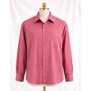 Tommy Bahama Indigo Palms Button Down Shirt Mens Large Pink Long Sleeve Cotton
